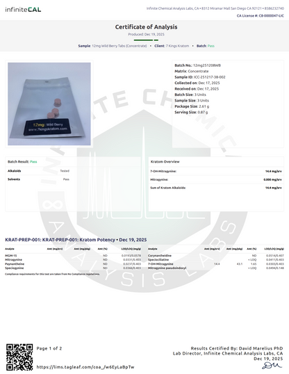 12mg (7-OH) Wild Berry Dolla Tablets