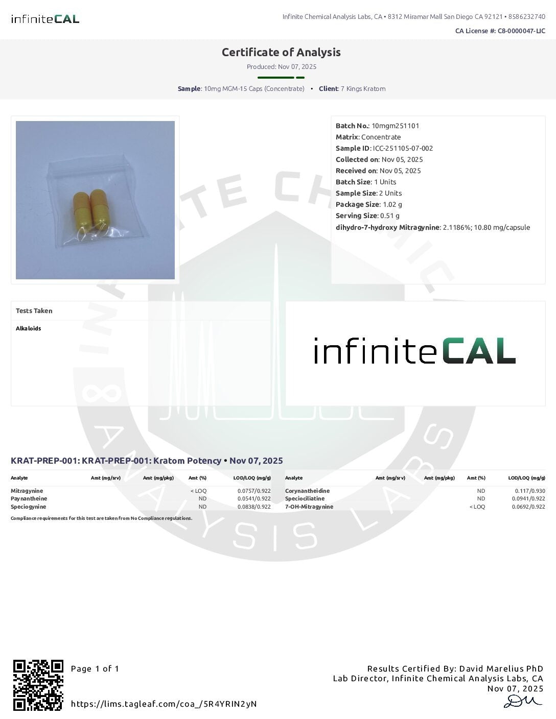 10mg MGM-15 Capsules